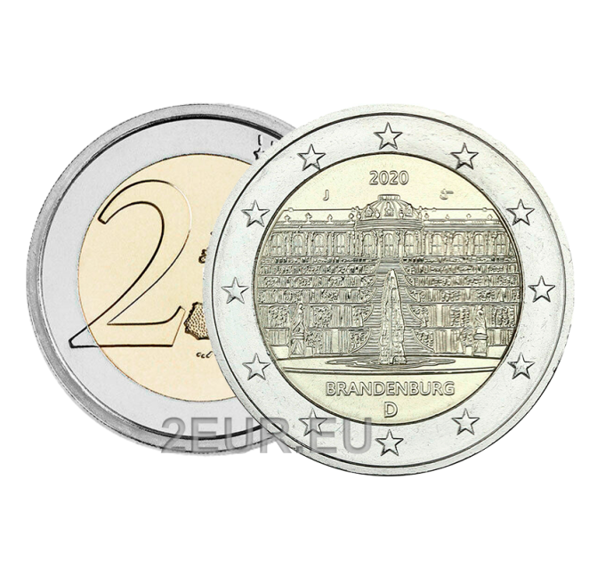 Germany 2 euro UNC 2020 - Palace in Potsdam - J - Hamburg