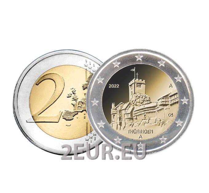 Germany 2 euro UNC 2022 - Thuringia. Wartburg castle - A - Berlin