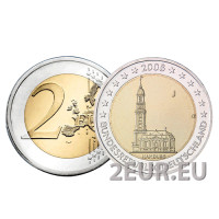 Saksamaa 2 eurot UNC 2008 - J - Hamburg