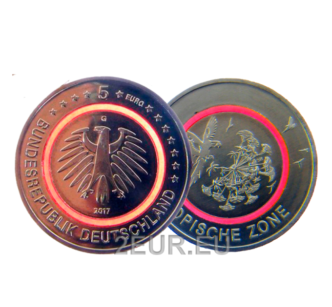 Germany 5 euro UNC 2017 - Tropical Climate Zone - G - Karlsruhe