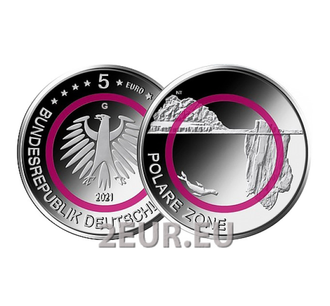 Germany 5 euro UNC 2021 - Polar Zone - G - Karlsruhe