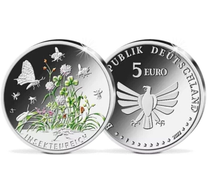 Germany 5 euro UNC 2022 - The Wonderful World of Insects - Insect Realm