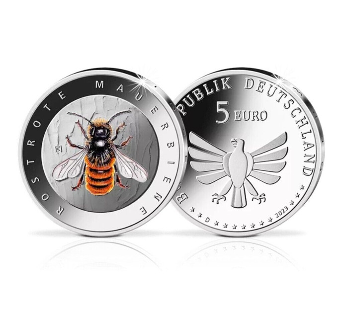 Germany 5 euro UNC 2023-2 - The Wonderful World of Insects - Red Mason Bee