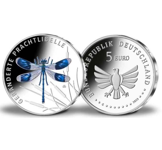 Germany 5 euro UNC 2023-3 - The Wonderful World of Insects - Banded Damsel