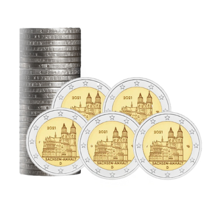 Germany 2 euro roll UNC 2021 - Saxony-Anhalt - ADFGJ