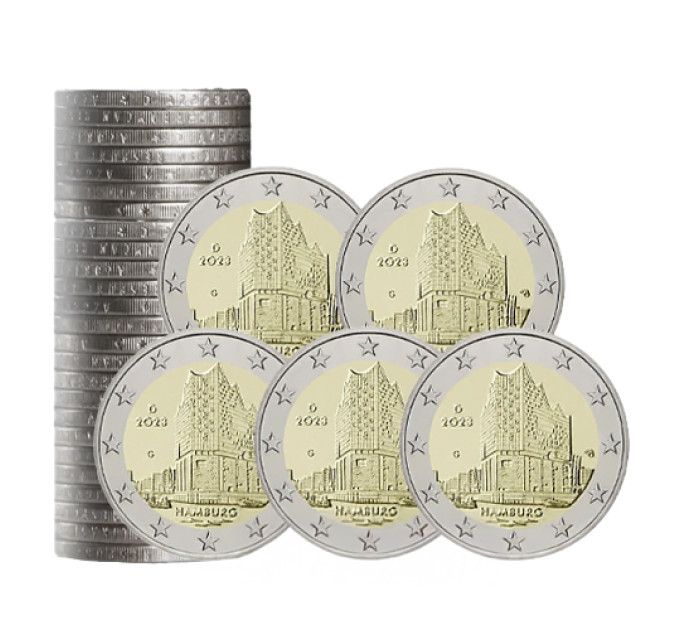 Germany 2 euro roll UNC 2023 - Hamburg - Elbphilharmonie - ADFGJ