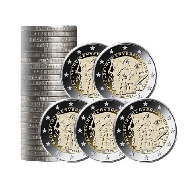 Germany 2 euro roll UNC 2024 - 175 years of the Paulskirche Constitution - ADFGJ