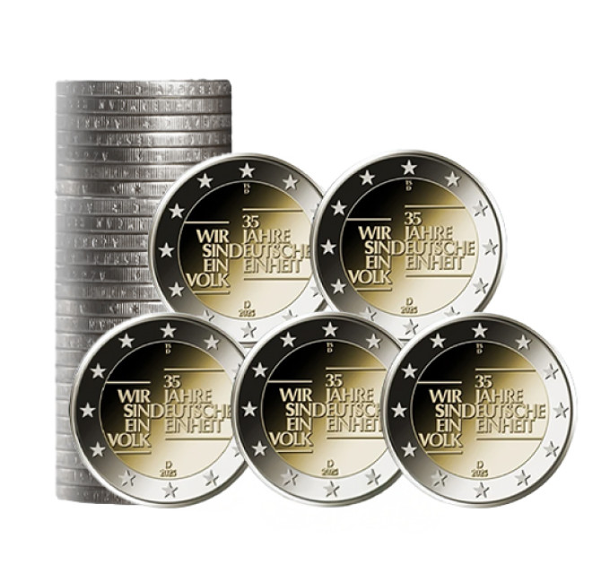 Germany 2 euro roll UNC 2025 - 35 years of German unity - ADFGJ