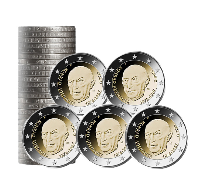 Germany 2 euro roll UNC 2026 - Konrad Adenauer - ADFGJ