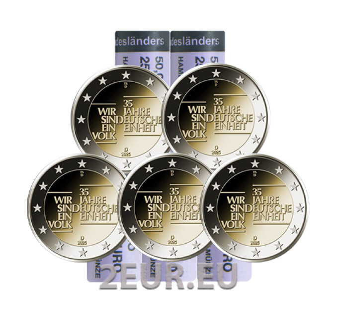 Germany 2 euro roll UNC 2025 - 35 years of German unity - ADFGJ