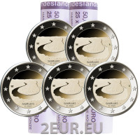 Saksamaa 2 eurot rulli UNC 2025 – SAARMAA – ADFGJ