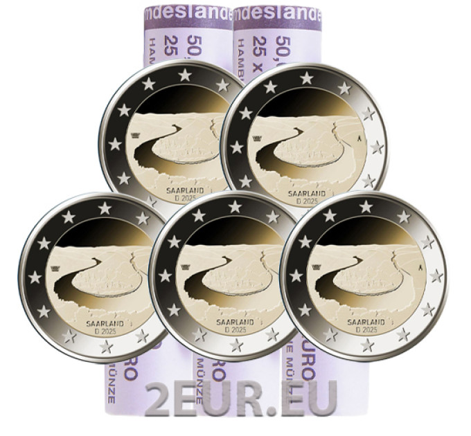 Germany 2 euro roll UNC 2025 - SAARLAND - ADFGJ