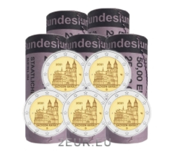 Germany 2 euro roll UNC 2021 - Saxony-Anhalt - ADFGJ