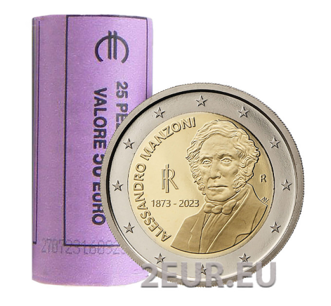 Italy 2 euro UNC roll 2023 - 150th Anniversary of the Death of Alessandro Manzoni