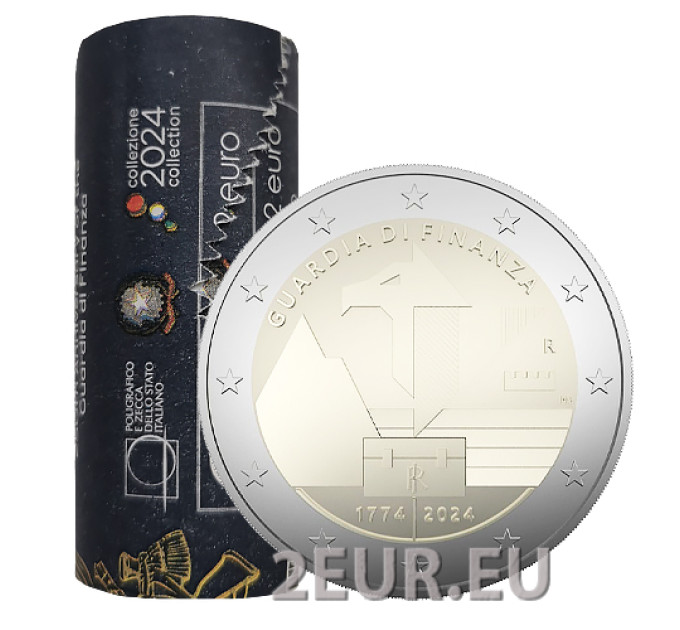 Italy 2 euro UNC roll 2024 - 250 years of Financial Guard