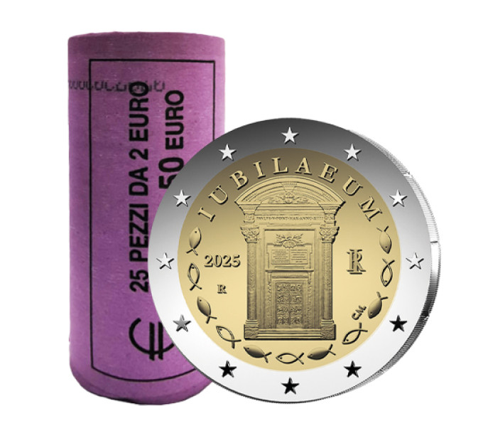 Italy 2 euro UNC roll 2025 - Jubilee 2025