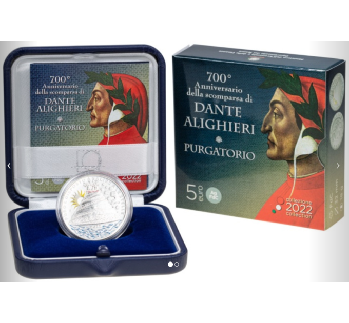 Italy 5 euro Silver PROOF 2022 - 700th anniversary of the death of Dante Alighieri: the Purgatory