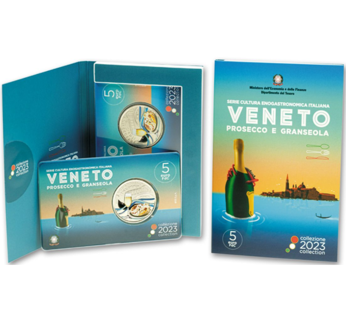 ITALY 5 EURO BU 2023 - Italian Food and Wine Culture - Veneto - Prosecco e Granseola