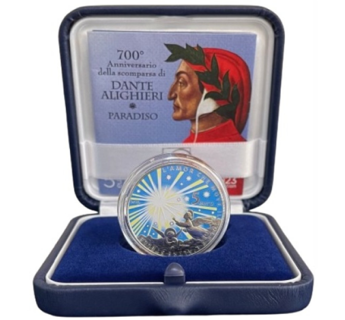 Italy 5 euro Silver PROOF 2023 - 700th Anniversary of the Passing of Dante Alighieri - Paradiso