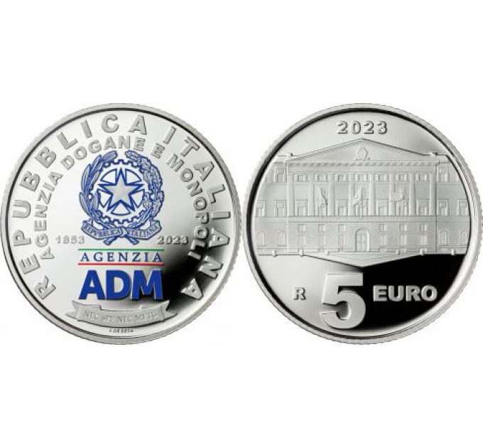 Italy 5 euro Silver PROOF 2023 - 170th Anniversary of the Customs and Monopolies Agency - ADM