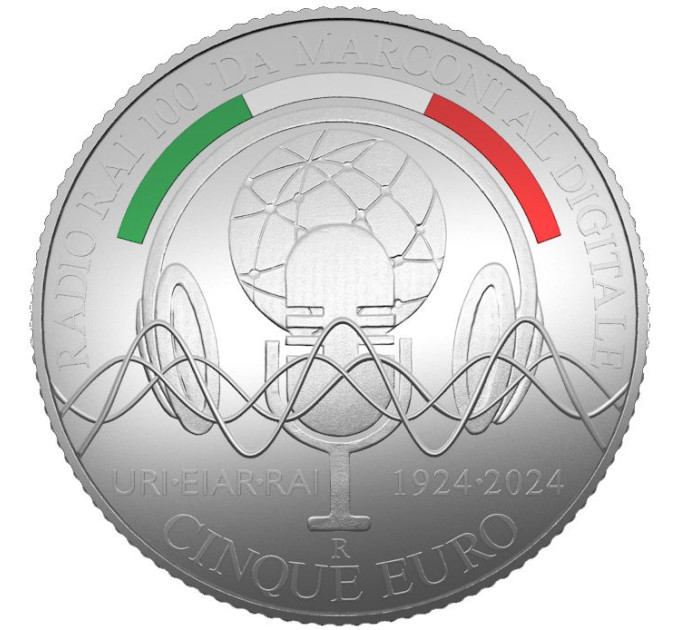 Italy 5 euro Silver PROOF 2024 - 150th Anniversary of the Birth of Guglielmo Marconi and 100 Years Since the First Radio Broadcast in Italy