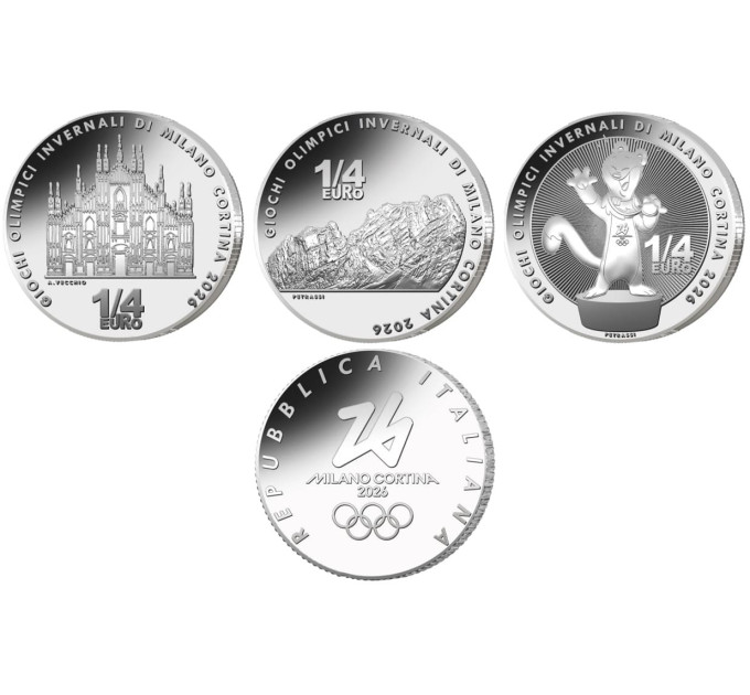 Italy 1/4 euro UNC 2025 - Winter Olympic Games Milan Cortina