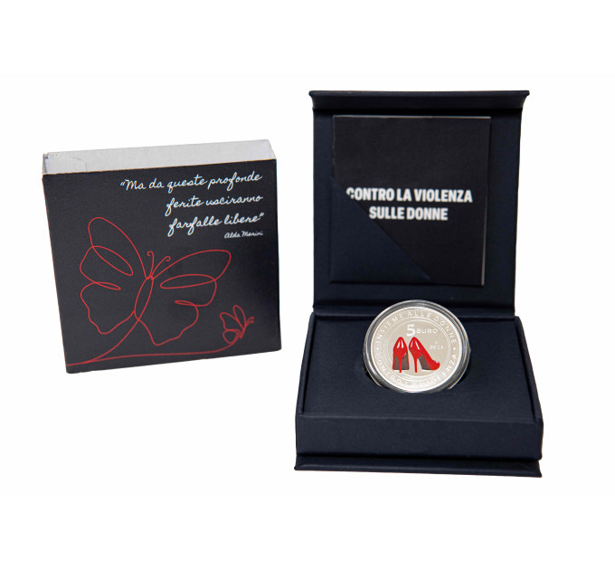 Italy 5 euro Silver BU 2025 - Against violence against women