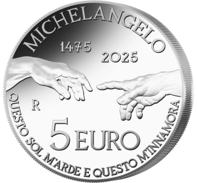 Italy 5 euro Silver BU 2025 - 550° Anniversary of the Nascita of Michelangelo