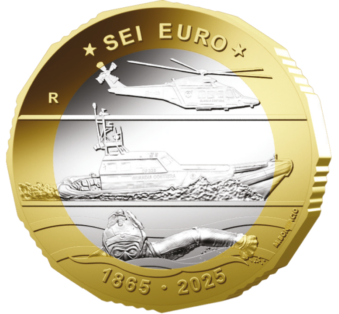 ITALY 6 EURO BU 2025 - 160th Anniversary of the Port Authority - Coast Guard