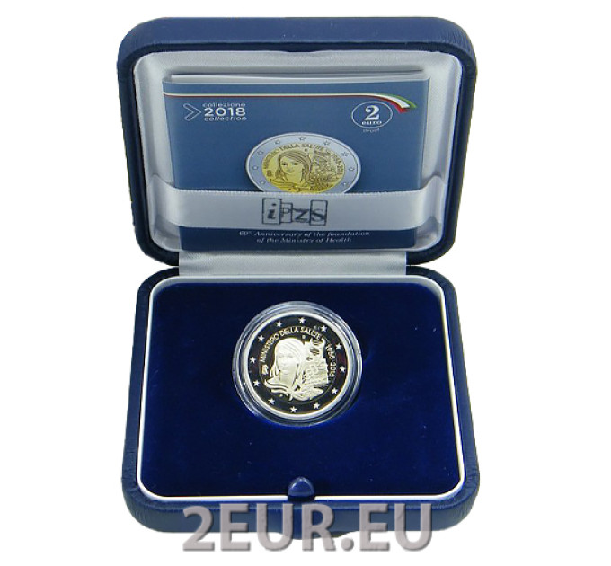 Italy 2 euro proof 2018 - 60th Anniversary of the Establishment of the Italian Ministry of Health 1958