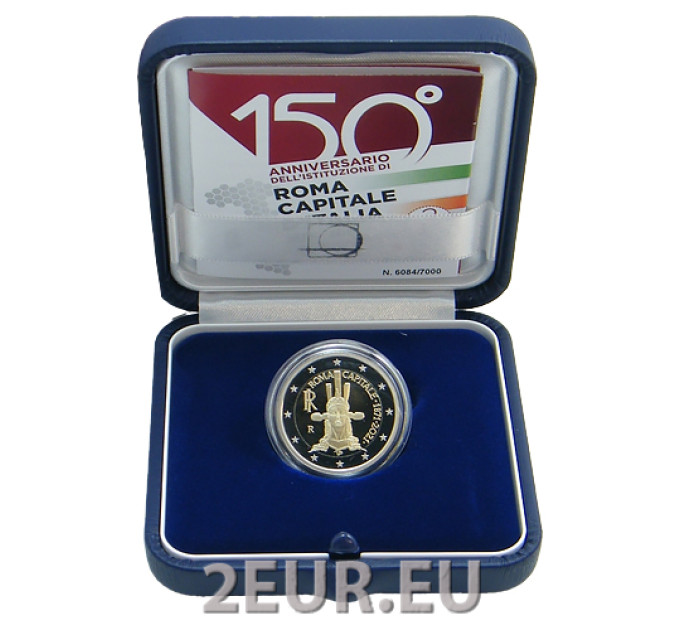 Italy 2 euro proof 2021 - 150th anniversary of the declaration of the city of Rome as the capital of Italy
