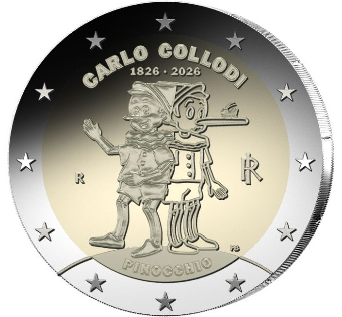 Italy 2 euro UNC 2026 - 200th Anniversary of the Birth of Carlo Collodi