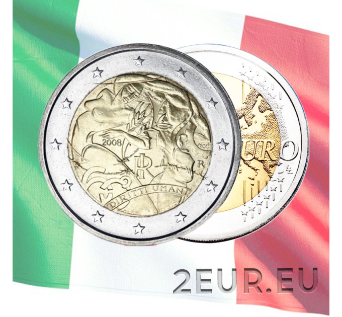 Italy 2 euro UNC 2008 - Declaration of Human Rights