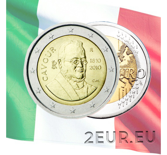 Italy 2 euro UNC 2010 - 200th Anniversary of the Birth of Camillo Benso count of Cavoure