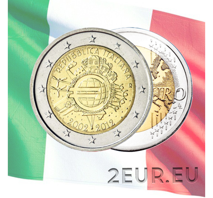 Italy 2 euro UNC 2012 - 10 Years of Euro Cash