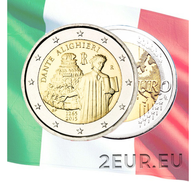 Italy 2 euro UNC 2015 - 750th Anniversary of the Birth of Dante Alighieri