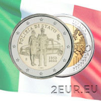 Itaalia 2 euro UNC 2022 – Itaalia riikliku politsei asutamise 170. aastapäev