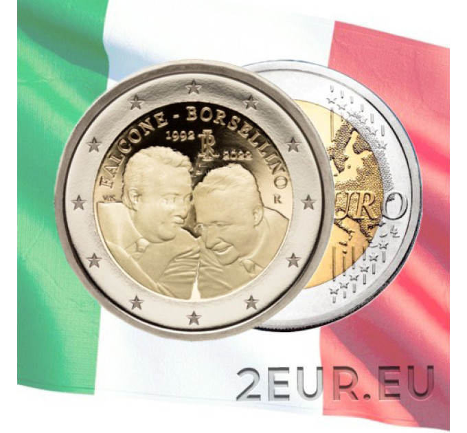 Italy 2 euro UNC 2022 - 30th Anniversary of the Death of Giovanni Falcone and Paolo Borsellino