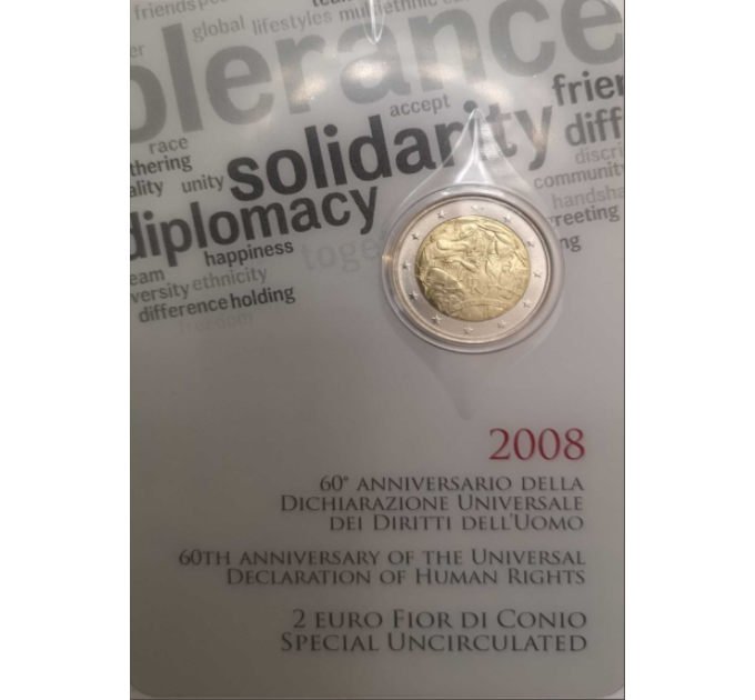 Italy 2 euro BU 2008 - HUMAN RIGHTS