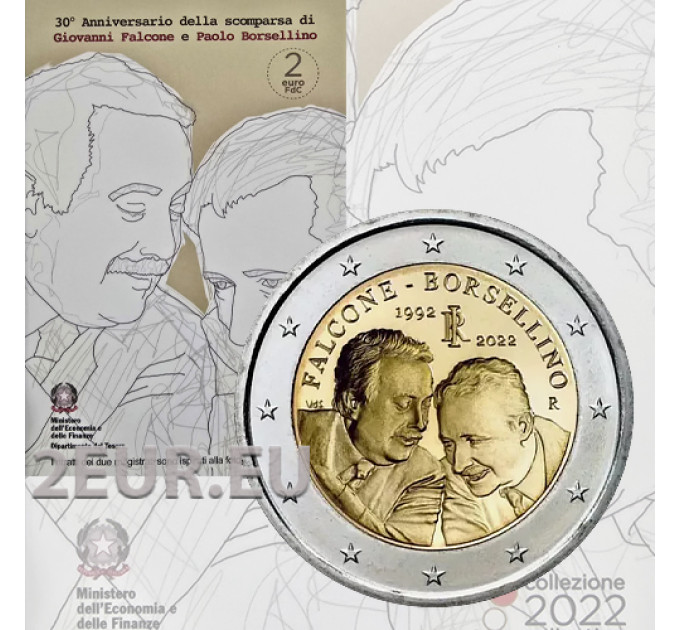 Italy 2 euro BU 2022 - 30th anniversary of the death of Giovanni Falcone and Paolo Borsellino