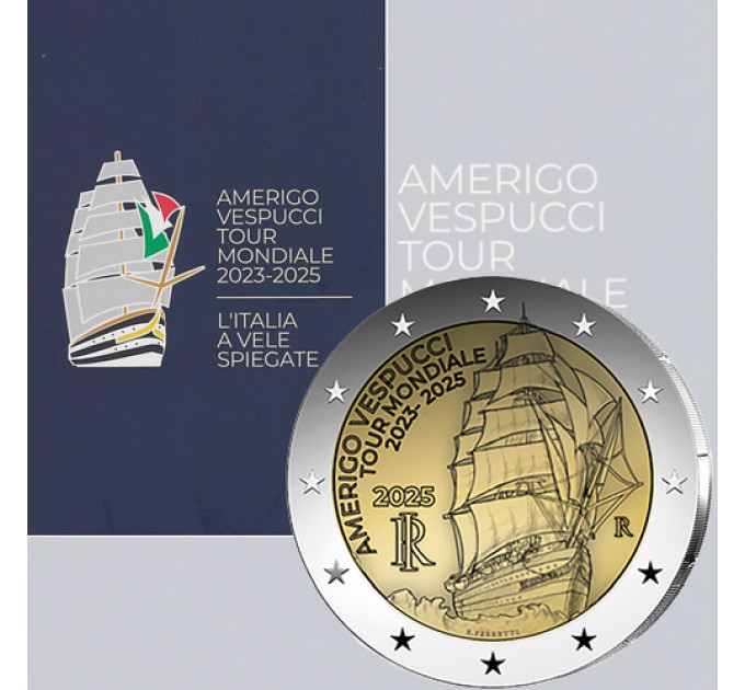 Italy 2 euro BU 2025 - Voyage of the Amerigo Vespucci Ship