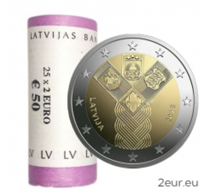 Latvia 2 euro UNC roll 2018 - 100th Anniversary of the Independence of the Baltic States