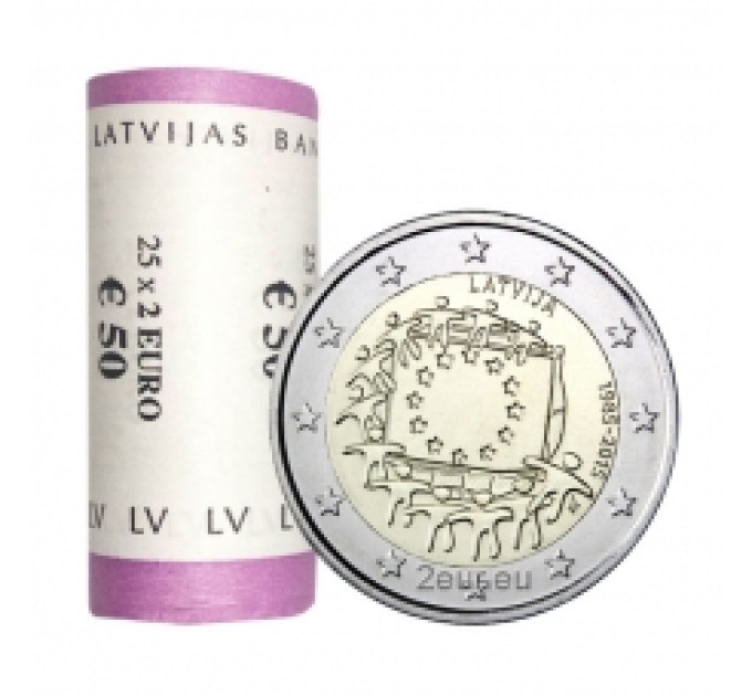 Latvia 2 euro UNC roll 2015 - 30 years of the EU Flag