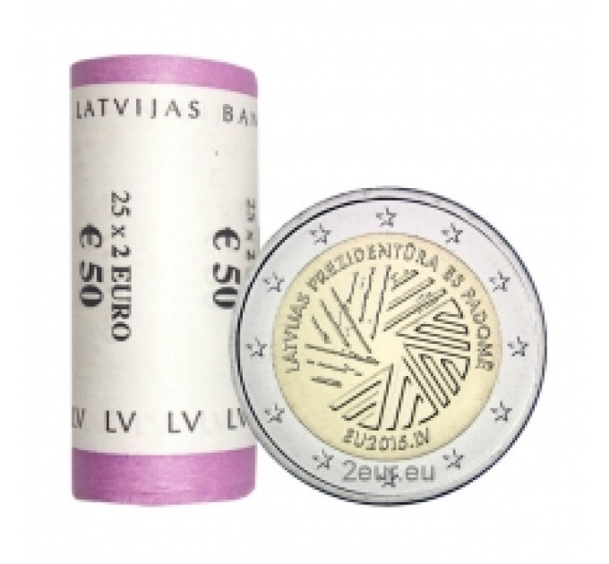 Latvia 2 euro UNC roll 2015 - EU Presidency