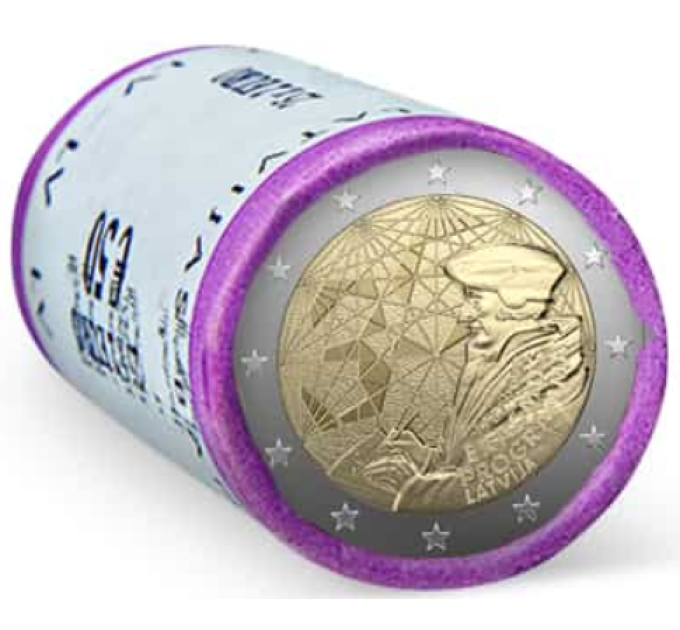 Latvia 2 euro UNC roll 2022 - 35 Years of the Erasmus