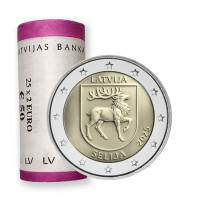 Läti 2 eurot UNC rulli 2025 - Sēlija