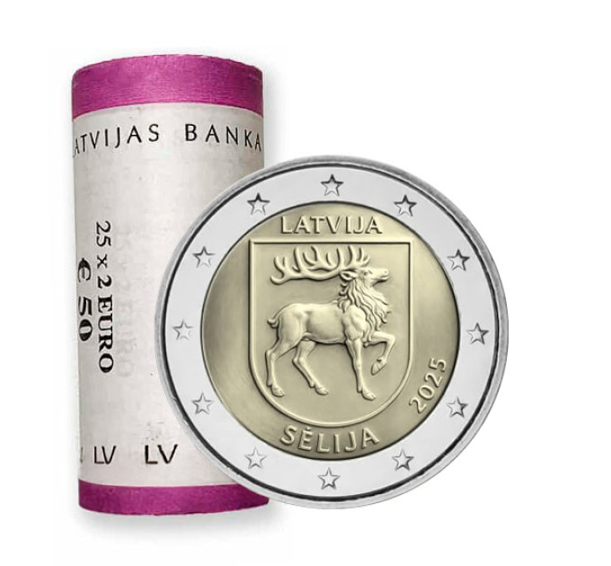 Latvia 2 euro UNC roll 2025 - Sēlija