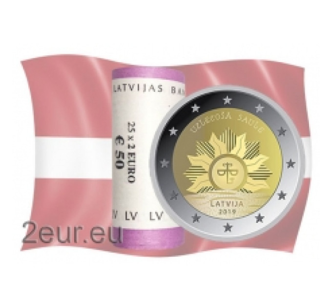 Latvia 2 euro UNC roll 2019 - Rising Sun