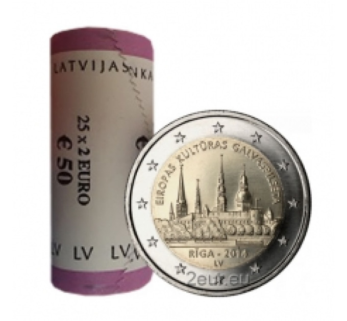 Latvia 2 euro UNC roll 2014 - Riga - European capital of culture