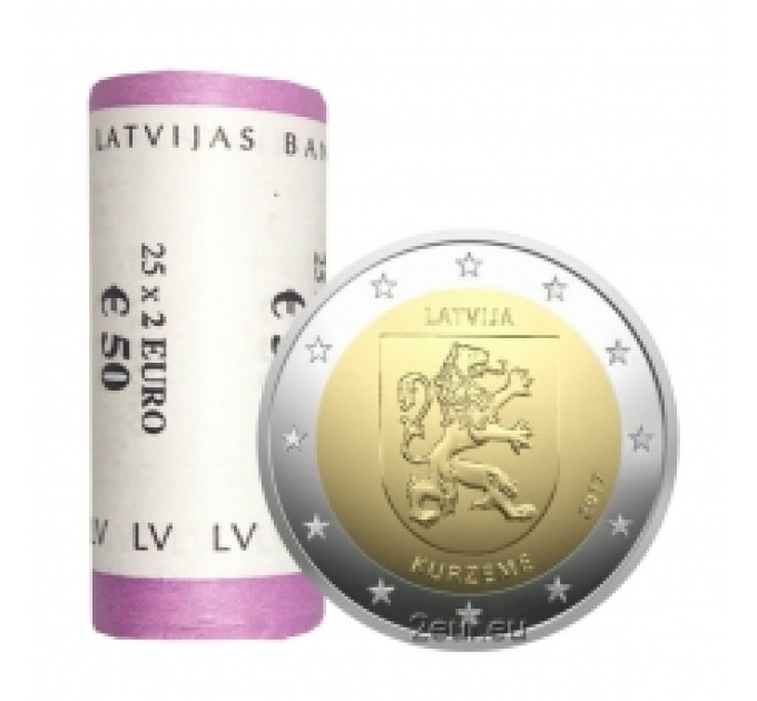 Latvia 2 euro UNC roll 2017 - Kurzeme